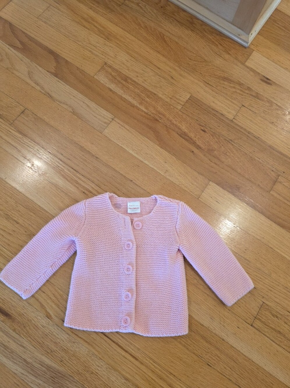 Hanna Andersson Baby Knit Light Pink Button Cardigan Sweater